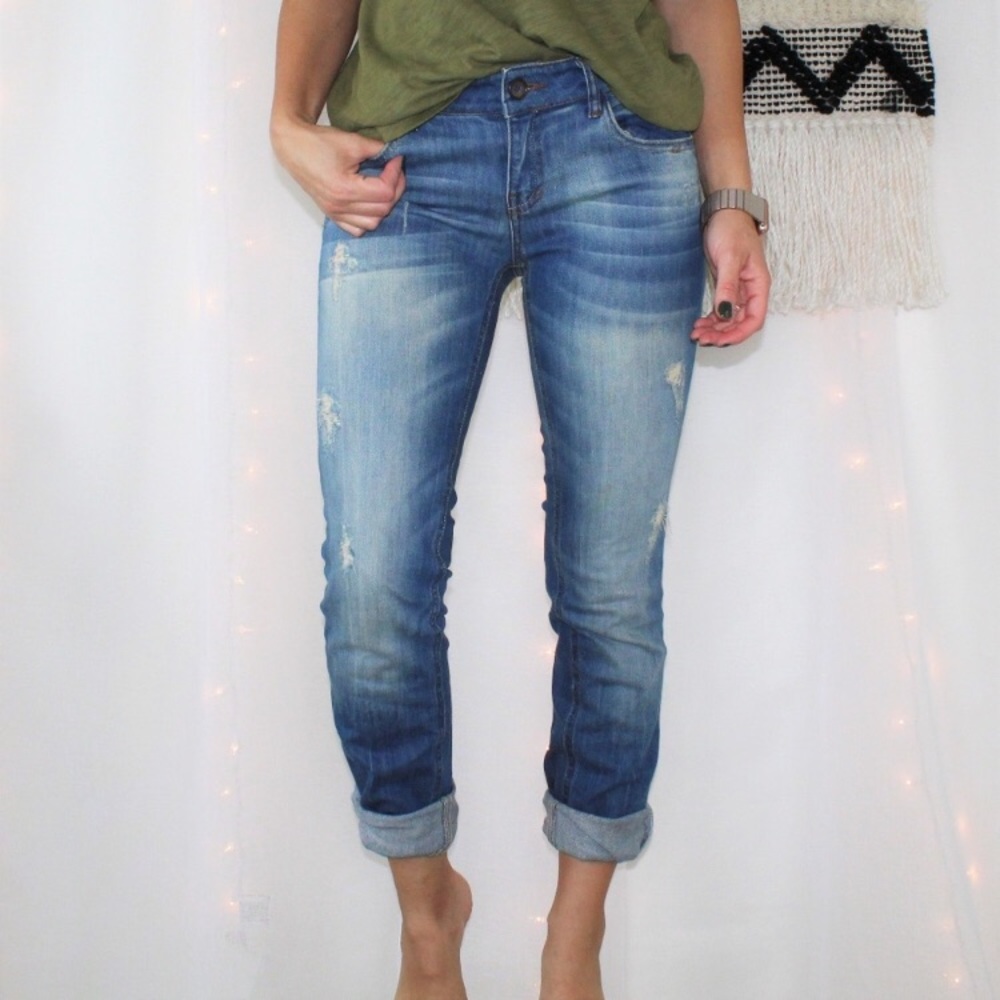 Zara premium wash distressed slim skinny jeans